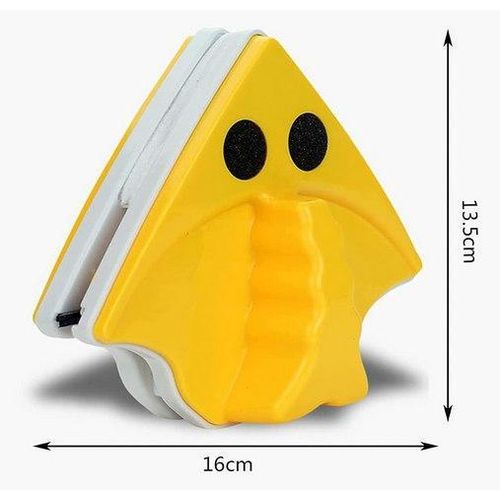 Lave vitre magnetique double face triangulaire pour nettoyage fenetre et baie vitree, Nettoyeur de vitre magnetique double cote pour vitre simple et double vitrage, Essuie vitre magnetique avec raclette et corde de securite