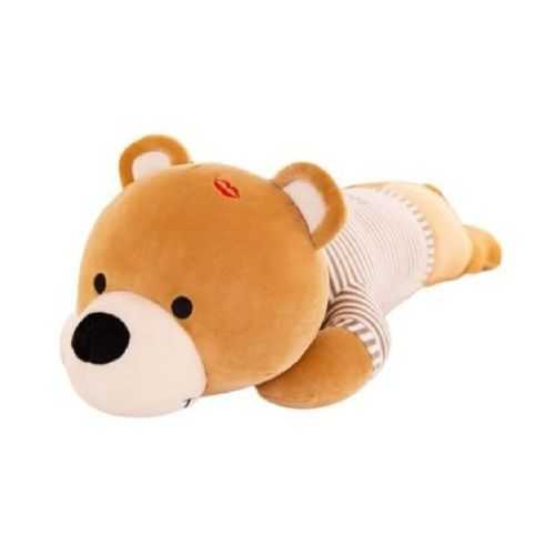 Peluche Ours Allongé 60cm - Doudou Ours Polaire ou Brun Couché - Grande Peluche Souple pour Servir d'Oreiller - Compagnon de Détente Idéal pour la Lecture ou la TV - Douceur et Confort pour Moments Cocooning - Cadeau Volumineux et Sympa