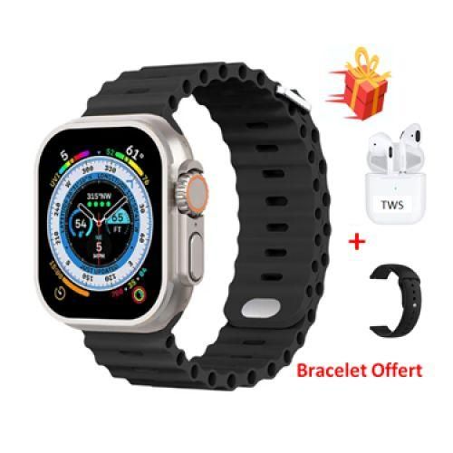 Smart watch S8 ultra+earphones ,pression artérielle,Sport+ bracelet noir offert