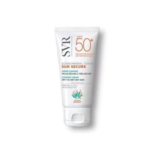SUN SECURE شاشة معدنية ملونة SPF50+ للبشرة الجافة إلى الجافة جدًا