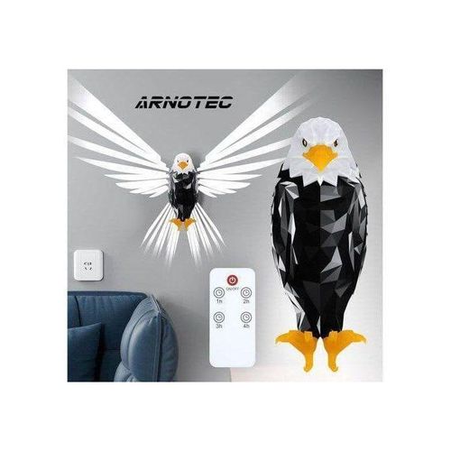 Applique aigle à tête blanche – Lampe murale 3D LED avec télécommande, design animal créatif