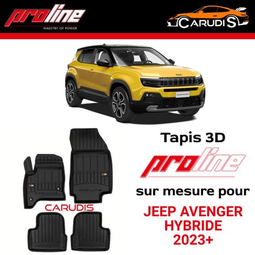 Tapis 3D de luxe Jeep Avenger Hybride sur mesure exacte sans odeur imperméable