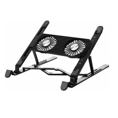 Support Refroidisseur pour Ordinateur Portable Réglable avec Double Ventilateur USB – Support PC Portable Ergonomique Pliable et Ventilé
