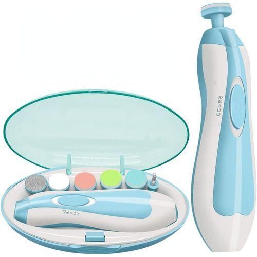 Lime à Ongles Électrique pour Bébé – Kit de Manucure avec 6 Embouts et Boîte de Rangement