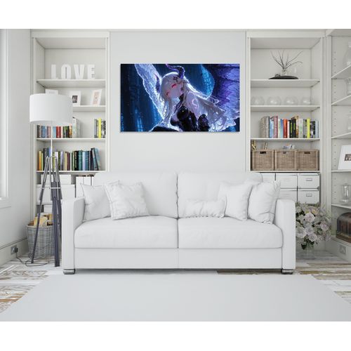 Tableau decoratif Anime Girl Dragon Horn Wings Fantasy - Mural - taille en choix