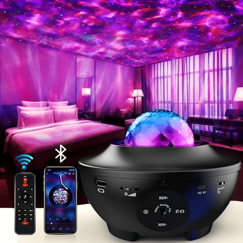 Projecteur Starry Galaxy Night Light, Ocean Wave Music Speaker