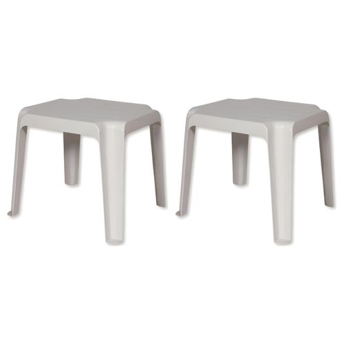 Lot de 2 - Table Basse Marbelha - Design Moderne Blanc - Usage Polyvalent Salon/Enfant - 41x45x38 Cm