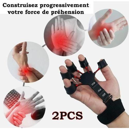 Exerciseur de Main et Doigts – Silicone Ajustable – Noir & Gris