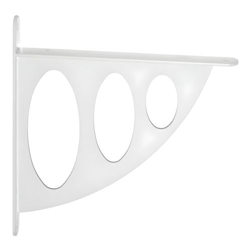 Équerre de Support Murale - Design Moderne avec Découpes Ovale - Pour Étagère, Salon, Bureau - Blanc