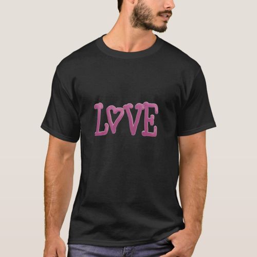 LOVE Painted Lettering Magenta T-Shirt