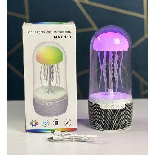 Lampe Méduses LED Bluetooth avec Haut-Parleur, Veilleuse Relaxante et Effet Quallen Flottantes, Musique Sans Fil, Radio FM, Carte TF – Décoration Chambre, Salon et Cadeau