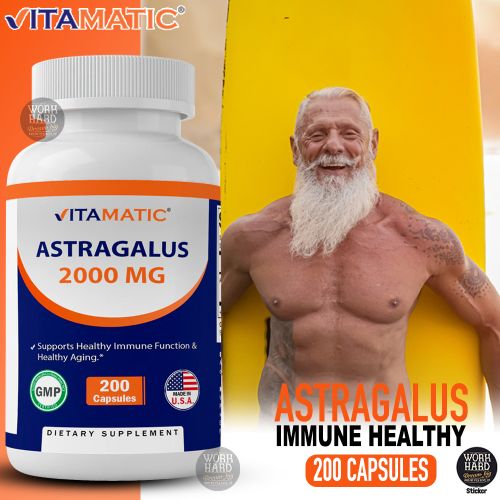 Astragale, 2000 mg, bonne santé 200 capsules Sticker