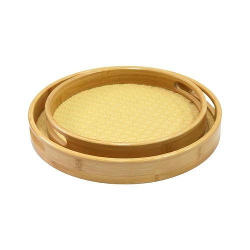 2 Plateaux décoratifs ronds en bois