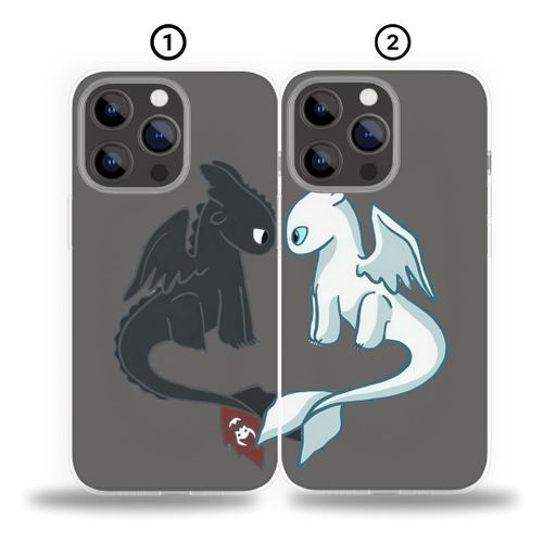 Dragon Love Transparent - Coque DUO - Compatible avec 14 Pro