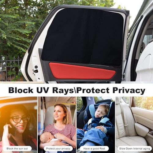 Pare Soleil Voiture Bébé Magnétique, 4 Pièces Rideau Occultant Vitre Arrière Voiture Enfant Pare Soleil Anti UV, Protection Soleil Voiture Cache Soleil avec Aimants