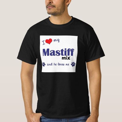 I Love My Mastiff Mix Male Dog T-Shirt