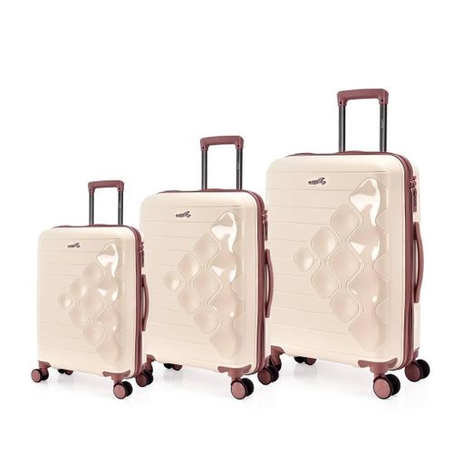 Ensemble de 3 bagages en silicone : valise rigide légère avec serrure TSA et roulettes multidirectionnelles, 30kg / 20kg / 10kg