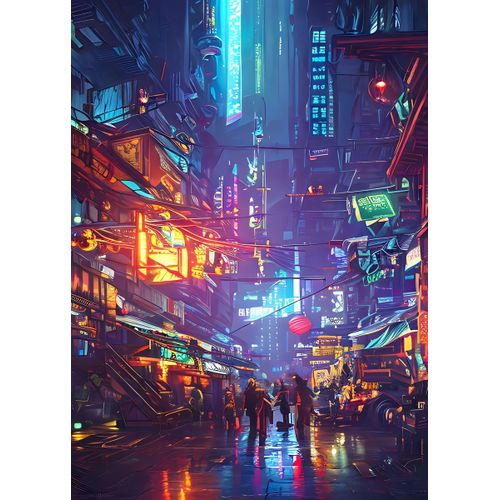 Tokyo nights market city Poster Chambre Haute Qualité