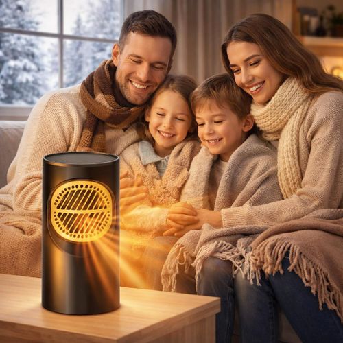 سخان كهربائي محمول للمنزل - تدفئة فورية بالكوارتز، مشعاع صامت وسريع مع ترموستات قابل للتعديل، سخان هواء جداري صغير