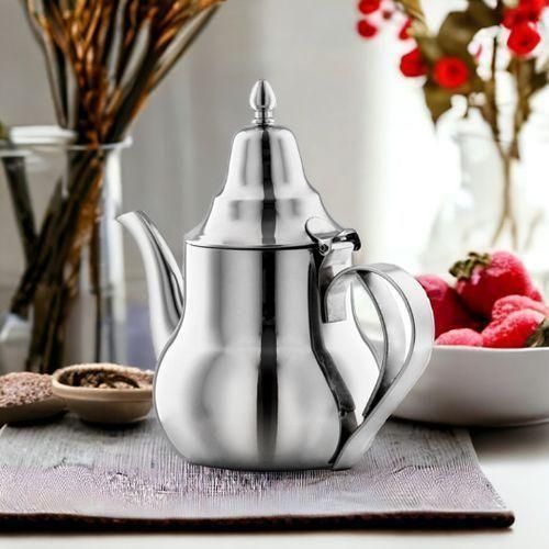إبريق شاي كلاسيكي من الفولاذ المقاوم للصدأ - سعة 1 لتر