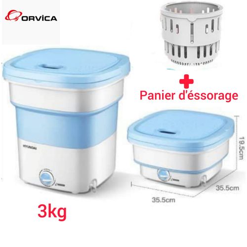 Mini machine à laver pliable portable de haute qualité 3kg + Panier d'essorage ,135w ,couleur bleu
