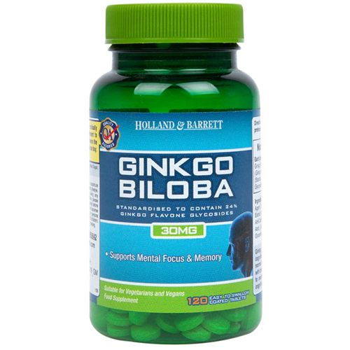 Ginkgo biloba 30mg 24% de glycosides de flavone 120 comprimés UK