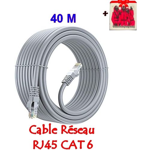 Cable Ethernet RJ45 CAT6 High Speed 40M + Sticker Choose