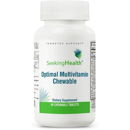 Multivitamines à croquer optimales Seeking Health Supplément de soutien immunitaire avec L-5-MTHF, vitamine B12 et vitamine D3 - Multivitamines avec ingrédients antioxydants pour soutenir la production d'énergie - 60 comprimés