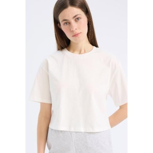 T-shirt Femme en coton - Écru - C7459AX.