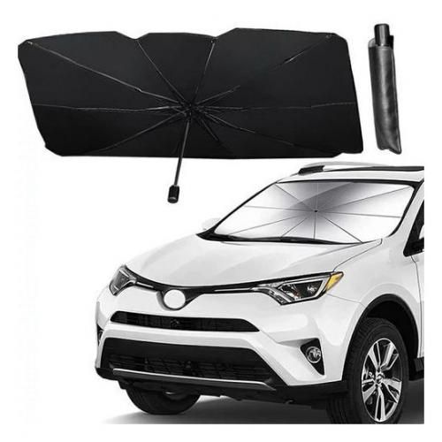 Couvre Pare-brise Parapluie pliable en titane et argent de la voiture