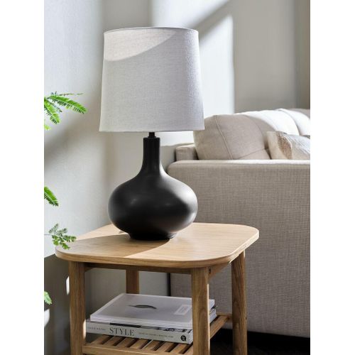 Lampe de Table Céramique Beige et Noir 54cm Style Moderne E2