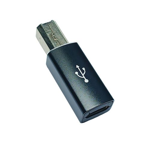 Adaptateur MIDI USB-C femelle vers USB 2.0 B pour instrument.