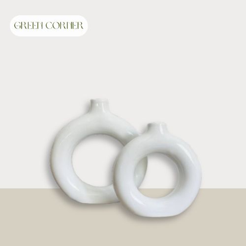 Deux mini vases Circulaire blanc
