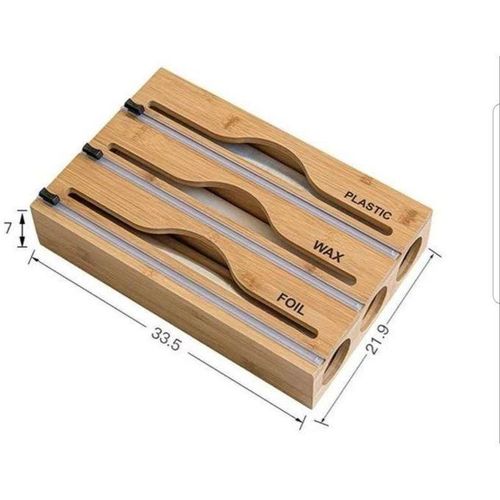 Organisateur de papier aluminium et de film plastique avec un coupe-film coulissant bidirectionnel, pour la cuisine