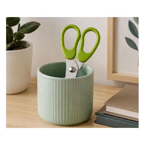 Ciseaux Universels avec Poignées Ergonomiques – Ciseaux de Découpe pour Papier, Loisirs Créatifs, École et Maison – Vert