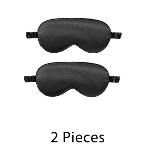 Masque 2 pieces de sommeil noir pour les yeux, voyage, aide au sommeil
