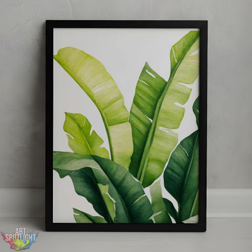 Tableau décoratif 30x40cm - TROPICAL - Cadre CARBON