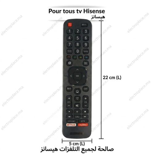 Télécommande SMART TV Hisense qui fonctionne tous tv Hisense Smart