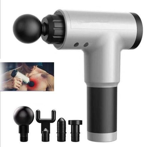 Pistolet de Massage musculaire à 4 têtes, 6 niveaux de régulation de vitesse