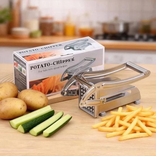 Coupe frites manuel inox, trancheur pommes de terre multifonction, 2 lames interchangeables 36/64 trous, coupe légumes cuisine