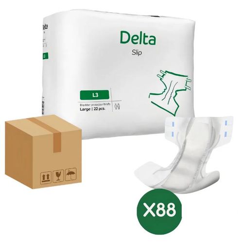 Delta Slip Couches Adultes Boîte L3 - 88 unités 3200 ml Grand format