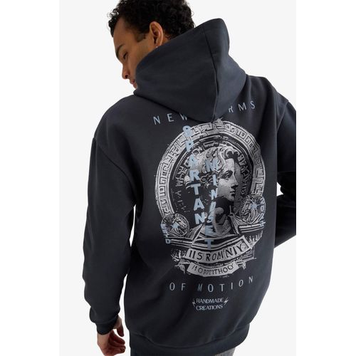 Sweat capuche imprim au dos Coupe boxy