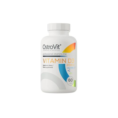 Vitamine D3 2000 IU + K2 MK-7 + C + Zn 60 gélules