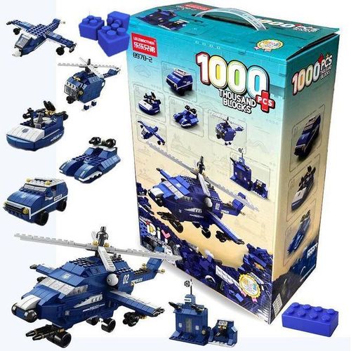 Lele Brother Blocs de Construction 1000 Pièces - Modèle Police 6 en 1, Pour Enfants 6+