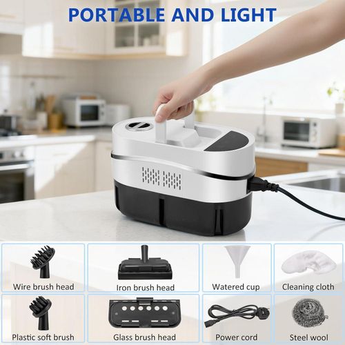 Nettoyeur Vapeur Haute Pression 1500W – Nettoyeur à Vapeur Multifonction avec Réservoir 1200 ml,6 Accessoires,Désinfection et Nettoyage Profond pour Maison,Cuisine,Salle de Bain,Sols,Vitres, Canapé,Voiture et Tissus