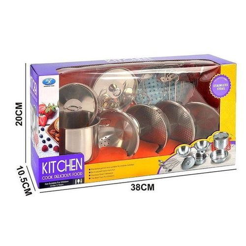 Ensemble de Cuisine Miniature en Acier Inoxydable pour Enfants