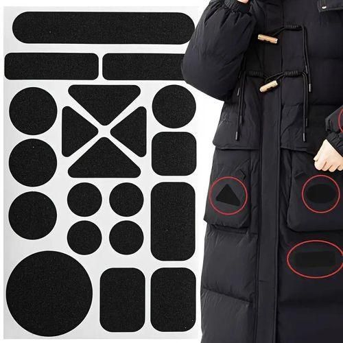 x20 pices patch de rparation en tissu noir auto-adhsif ultra-rsistants adapt pour la rparation de vtements et sacs facile appliquer