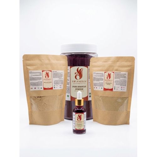 Pack Soin Capillaire Ayurvedique Anti Chute Repousse - Poudre Hibiscus 500g Amla 250g Shikakai 250g Pure Bio - Cadeau Free