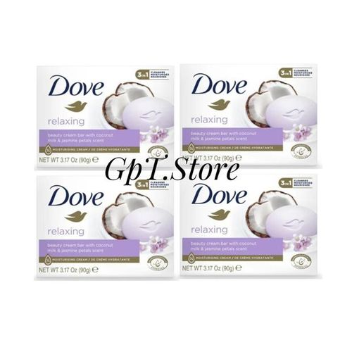 Lot de 4 Savon Relaxing au parfum de lait de coco et pétales de jasmin, 90g X4