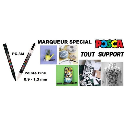 2 Marqueurs Artiste Noir & Blanc PC-3M Conique Fine Pointe 1,3 mm,Tout Support